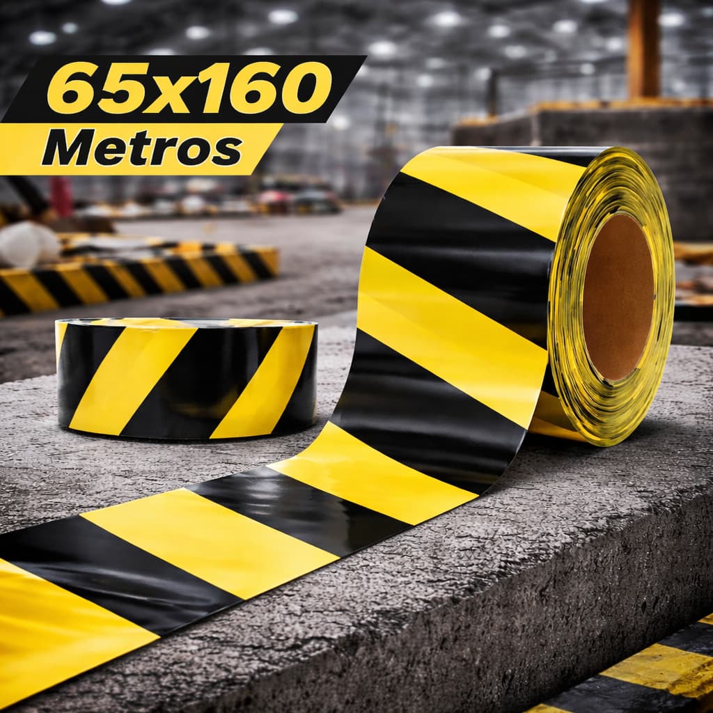 Fita Zebrada 65 x 160 Metros Sinalização Isolamento