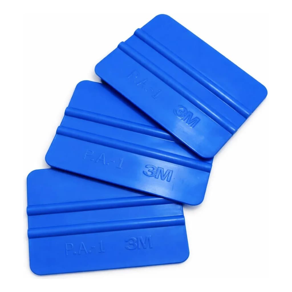 5 Espátulas Azul Profissional + 5 Feltros para Aplicação Película Insulfilm Envelopamento Adesivo