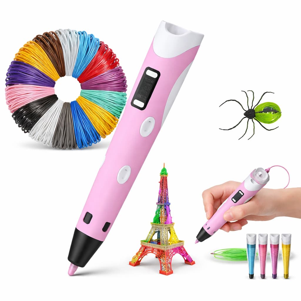 CANETA 3D PROFISSIONAL COM REFIL - ROSA -  PARA DESENHO CRIATIVO