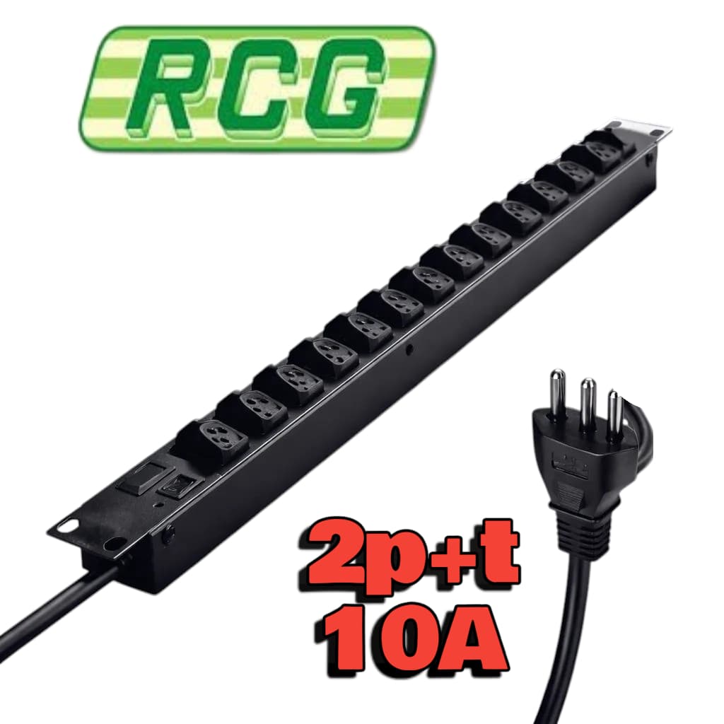 Regua top Rack 19'' RCG 12 tomadas 10 amperes