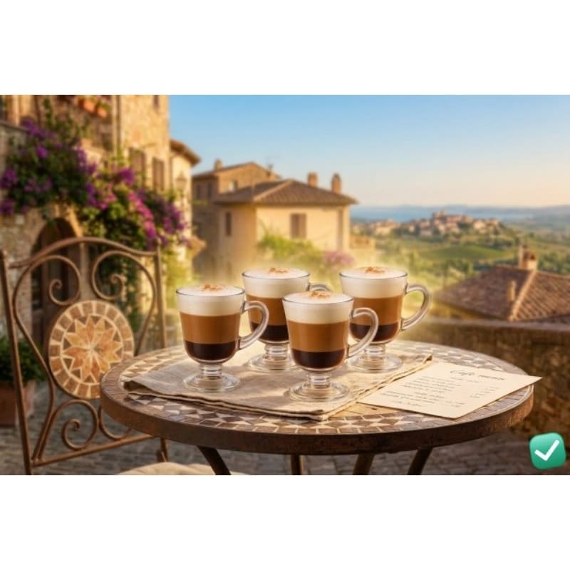 Kit 4 Canecas Vidro Capuccino 120ml Xicara Cafe Espresso Chocolate Cha Resistente Transparente Moderna
