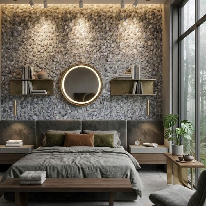 Papel de Parede Adesivo Pedras Quarto Sala Lavabo Escritório Moveis 5 Metros Promoção
