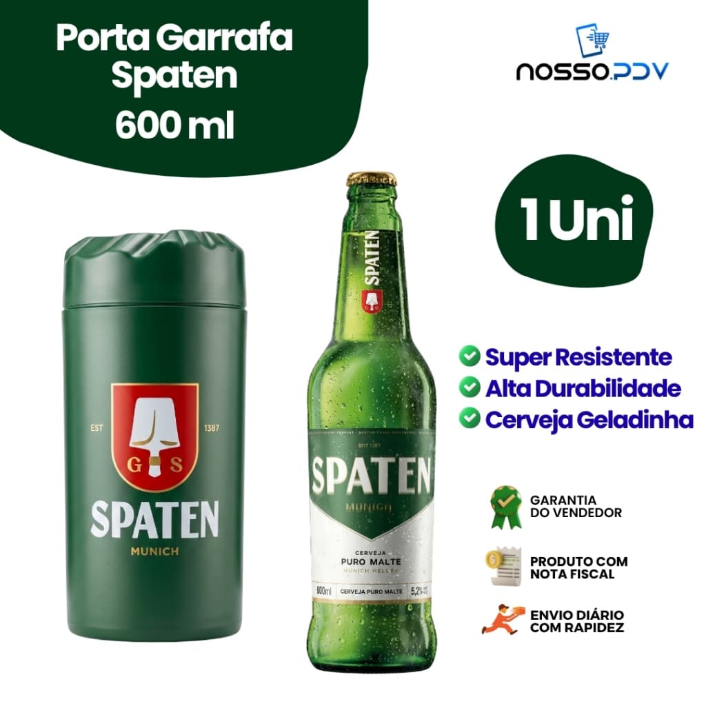 Porta Garrafa Térmico Para Cerveja Garrafa 600 ML Spaten Parede Dupla Alta Qualidade Envio Rápido