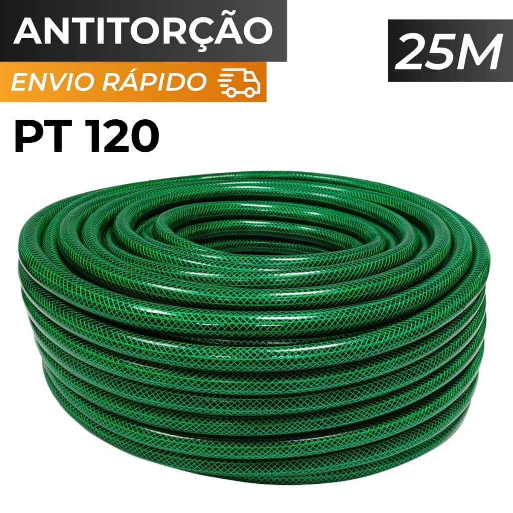 Mangueira 25m Verde e Preto Jardim Quintal e Uso Doméstico Casa Jet
