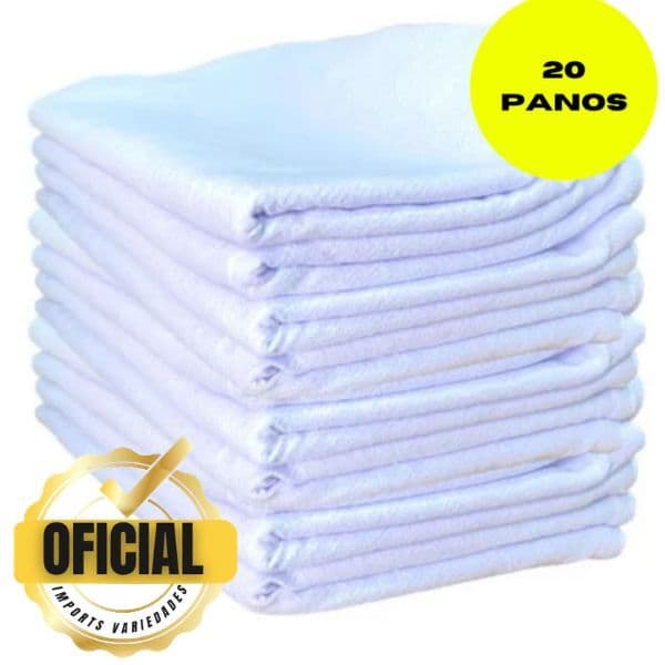 20 PANOS De Prato BRANCO O Legitimo Kit Com 20 PEÇAS Pano de Prato Grosso PÉ DE GALINHA