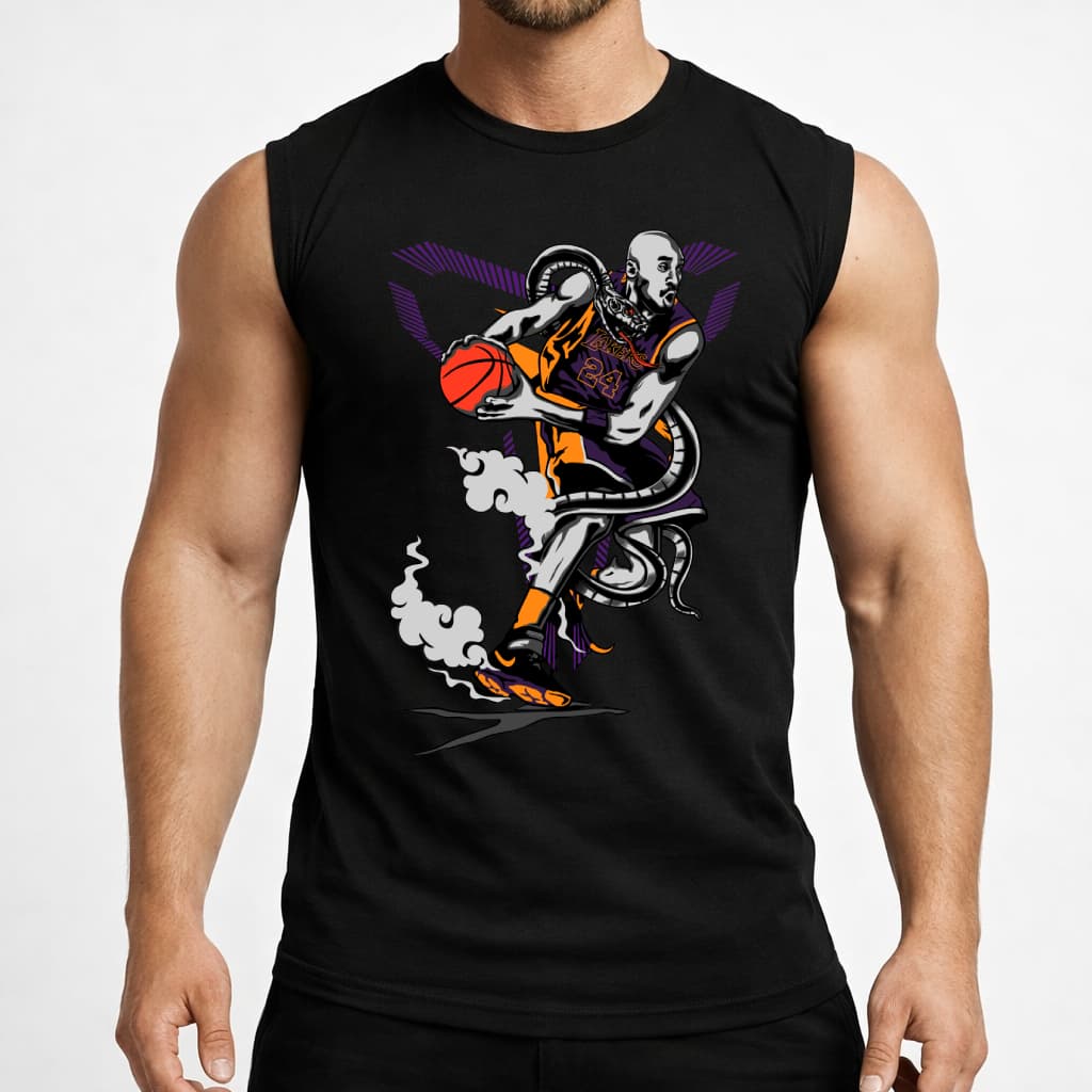 Camiseta Masculina Machão Regata Camisa Kobe Basquete Street Mamba Negra