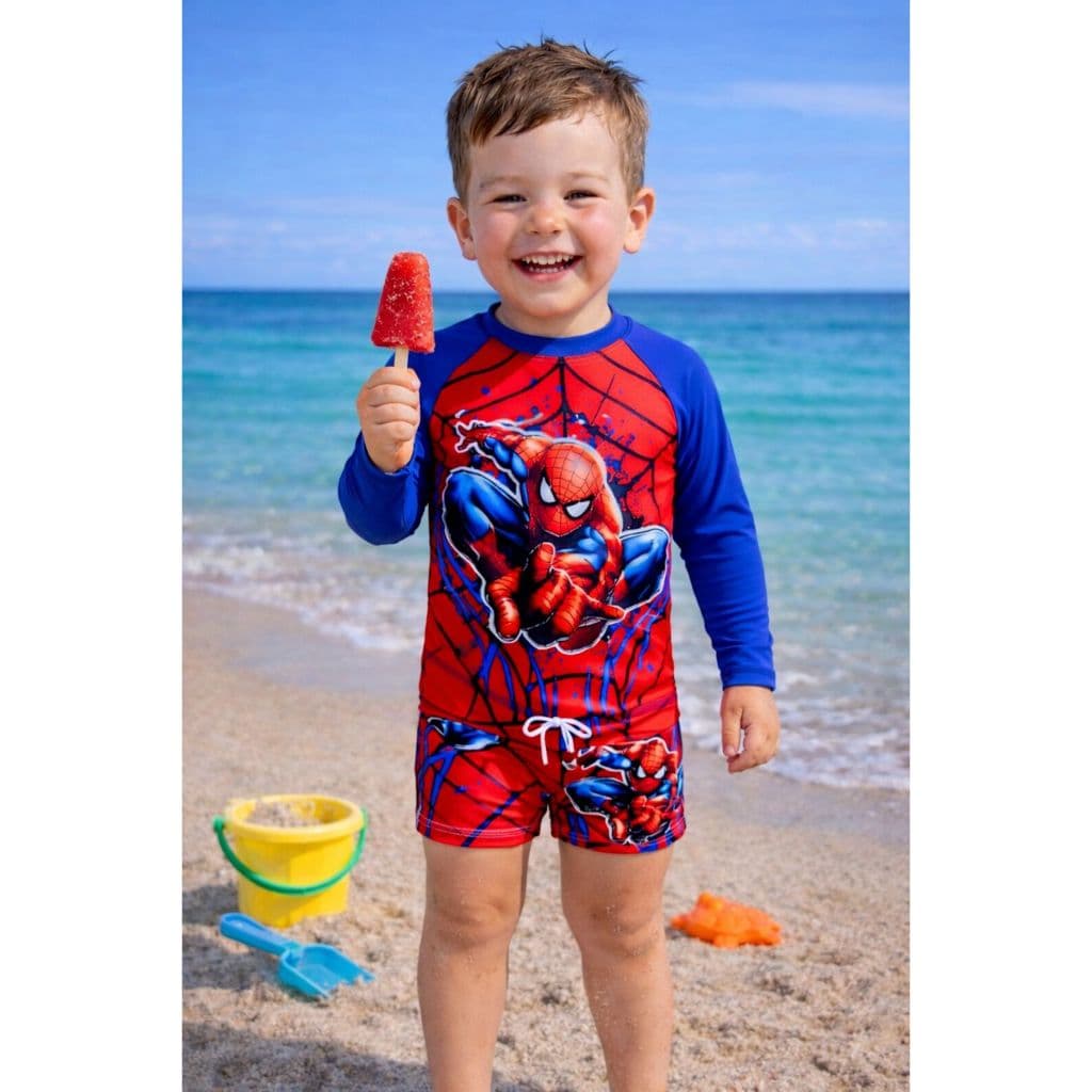 Kit Blusa Infantil Com Proteção Uv+Sunga Boxer Moda Praia Menino Conjunto Natação Criança