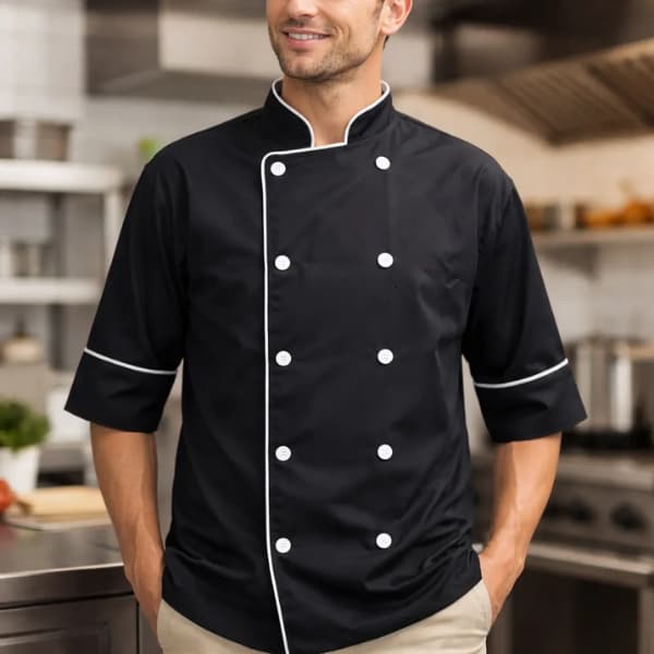 Dólma Gabardine Chef De Cozinha Gastronomia Culinária Restaurante Masculino e Feminino Dolmã Unissex