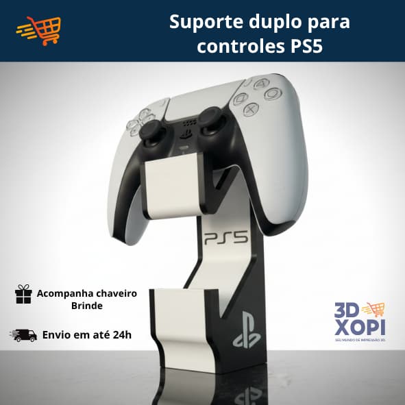 Suporte para 2 Controles PS5 DualSense – Base Gamer Dupla