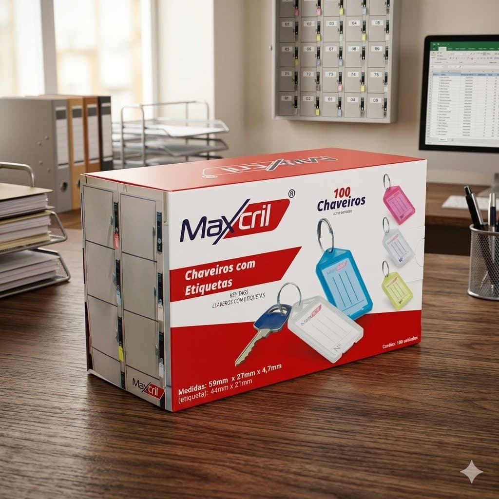 Kit 100 Chaveiros Etiquetas Identificação Chave Resistentes Plastico Organizador Conjunto