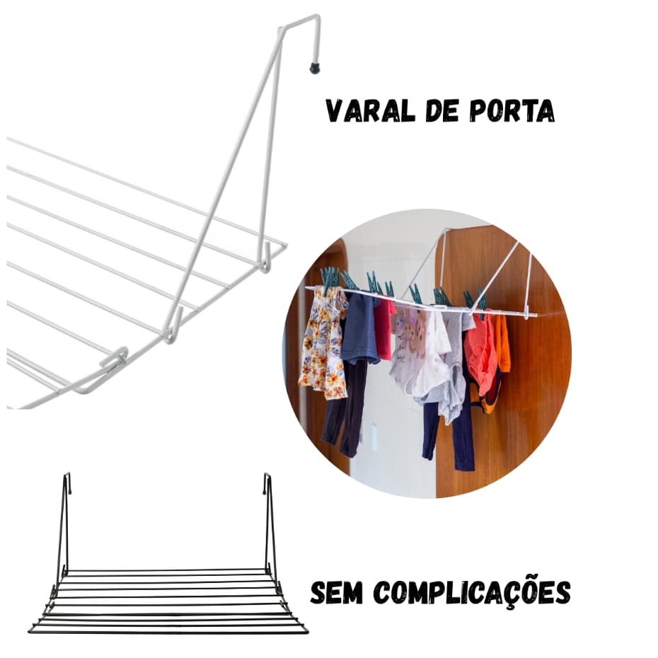 Varal Portátil Compacto Porta Desmontável Toalheiro Apartamento