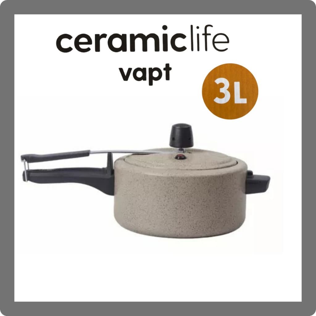 Panela de Pressão Ceramic Life Brinox 3 Litros Vanilla Super Segura Revestimento Ceramico