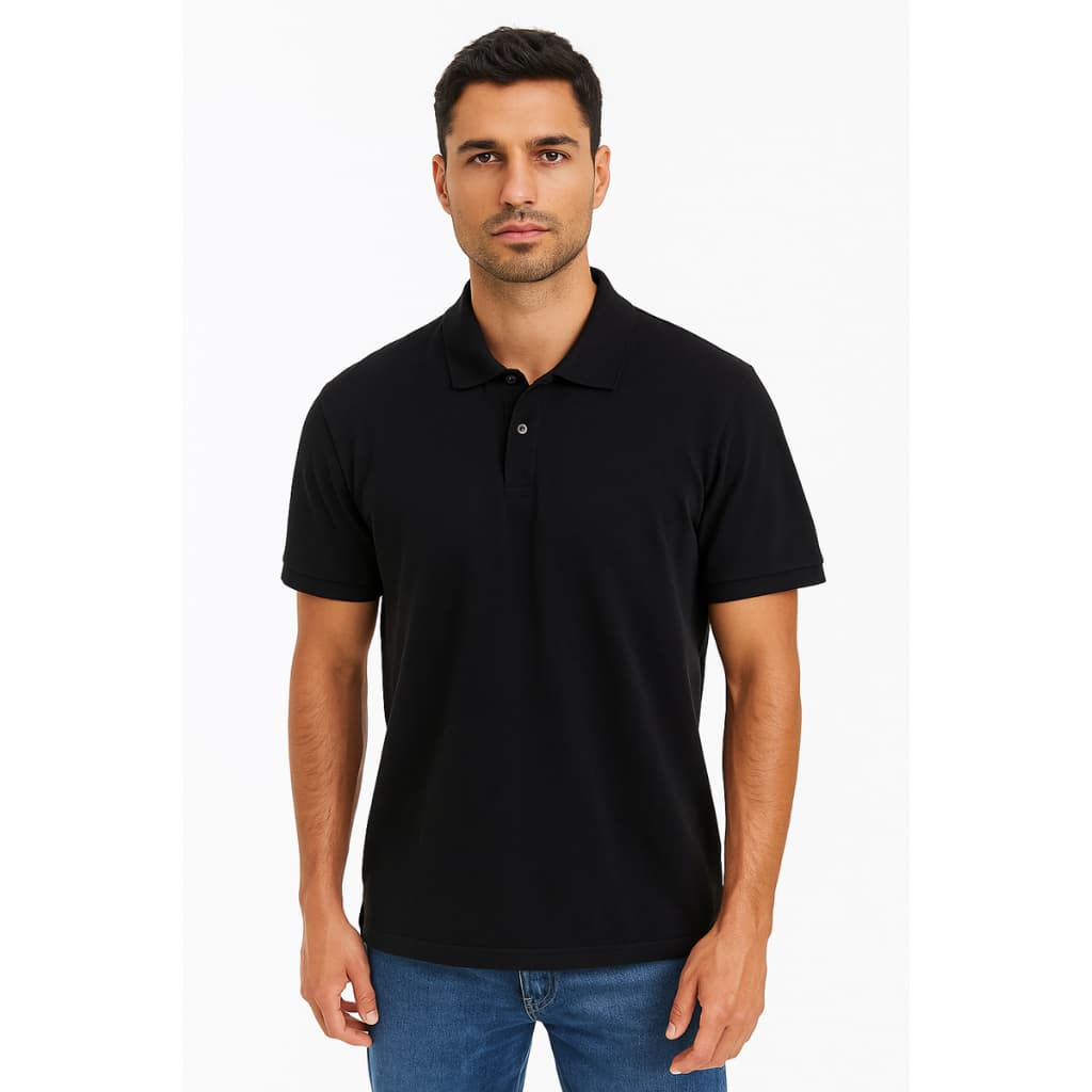 Camisa Polo Básica Masculina Slim algodão