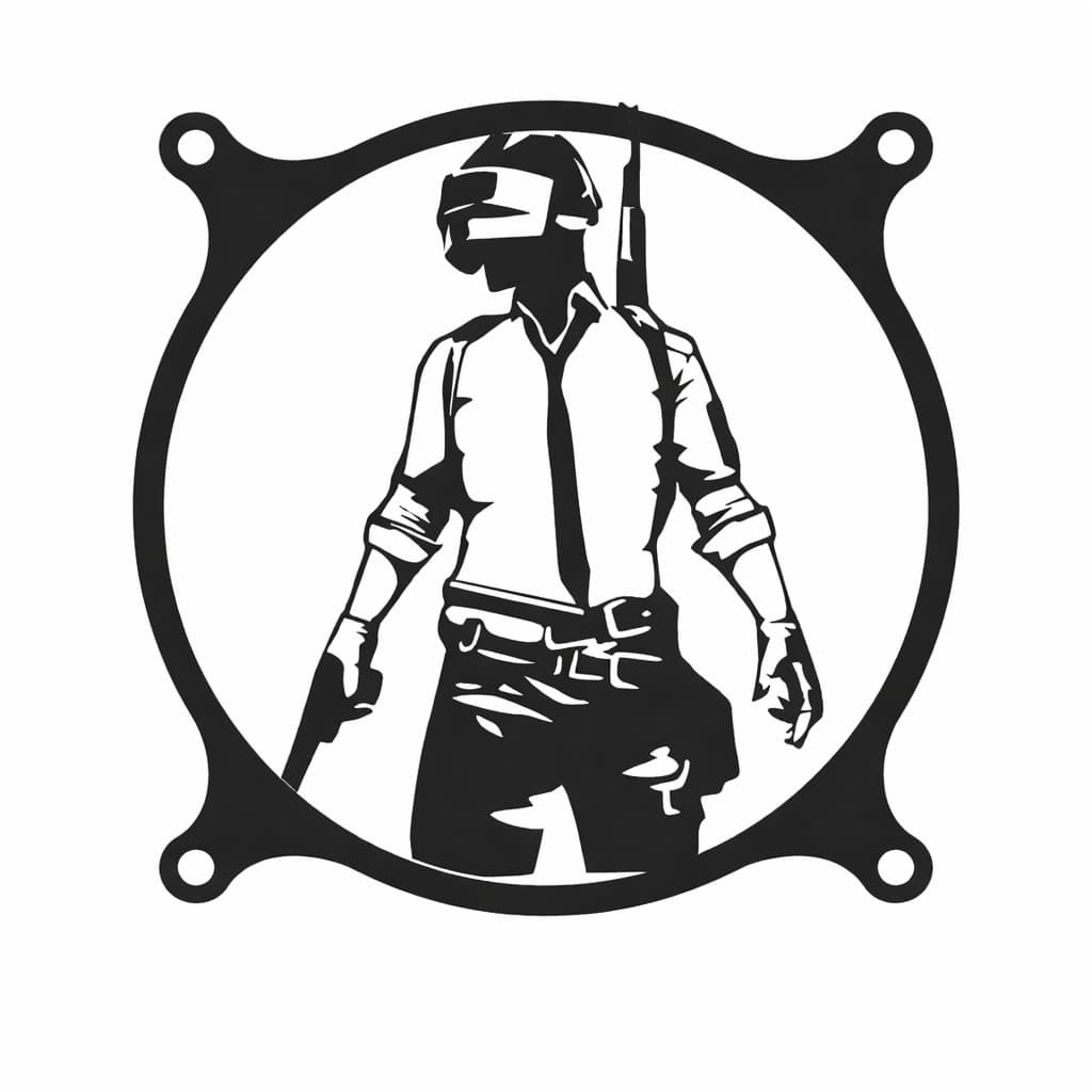 Grelha Fan 120mm Pubg Pc Gamer Decoração Setup Gamer Capa Ventilador
