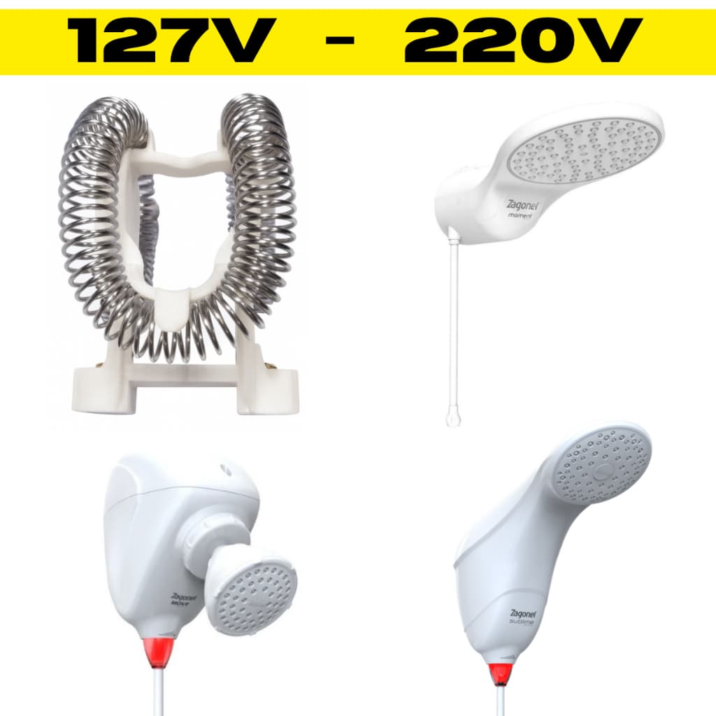 Resistência Ducha Moment Eletrônica Move Sublime Zagonel 127v 5500w 220v 6800w 7500w Pratimix