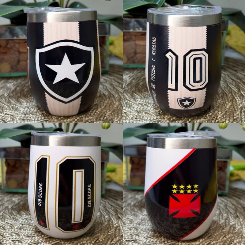 Copo time térmico inox 360 ml/bebida gelada com estampas variadas/ personalizado, com tampa e ideal para presente/drinks