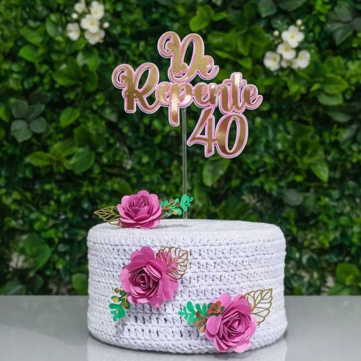 Topo de Bolo De Repente 3D  20/30/40/50/60/70/80/90  Flores 3D  /Coringa/Personalizado