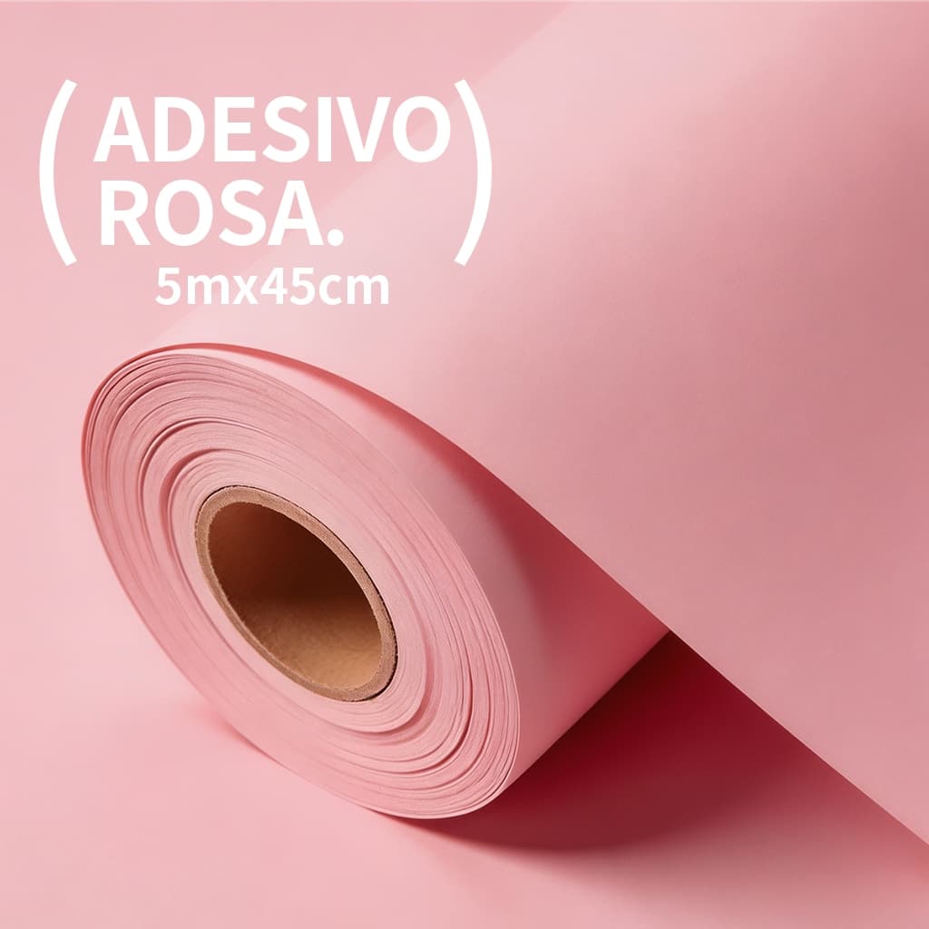 Papel de Parede Autocolante Rosa Fosco 5m para Sala, Quarto, Cozinha e Decoração de Casa