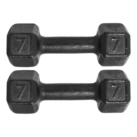 Par de Halter Sextavado7kg Pintado – Antideslizante Academia Fitness