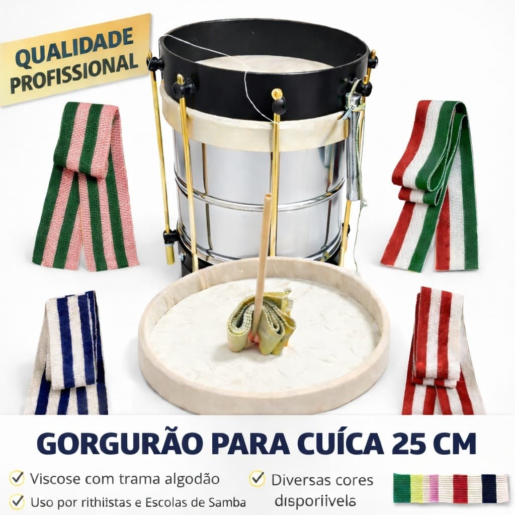 Gorgurão Para Cuíca 25 cm Profissional  Alta Qualidade