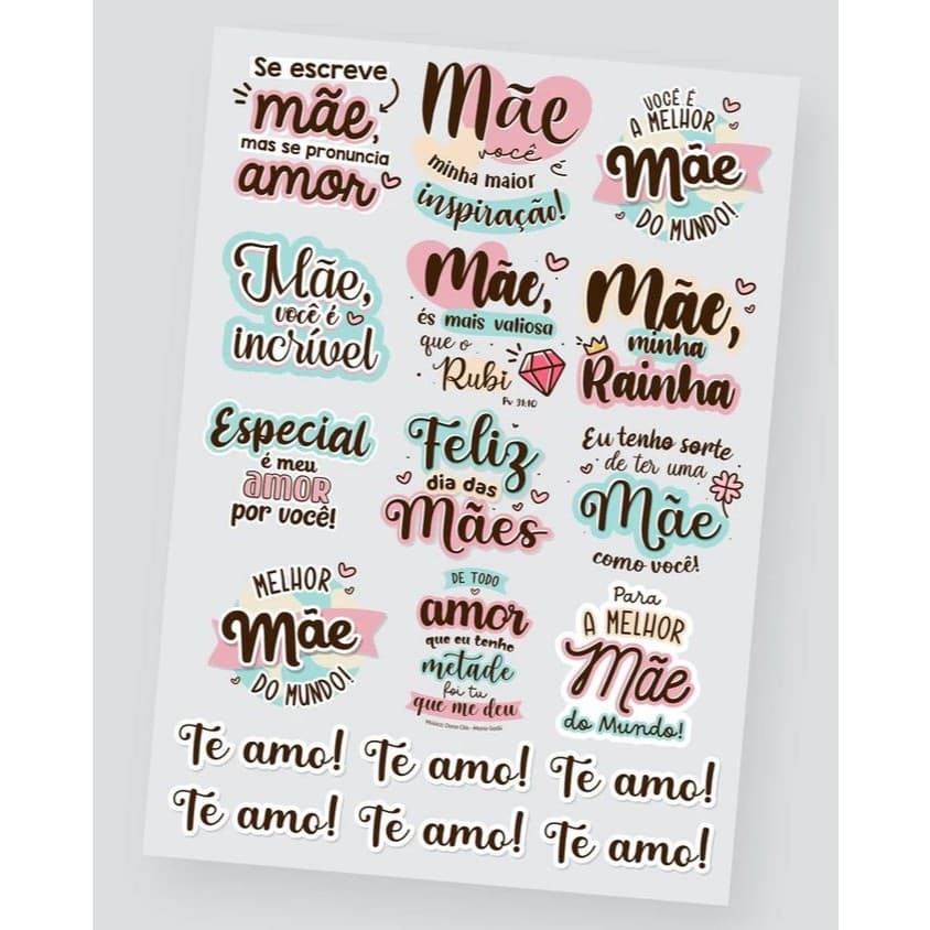 DTF UV Dia das Mães ESCOLHA SEU KIT - PARA SUPERFICIES RIGIDAS. COPOS CANECAS GARRAFAS