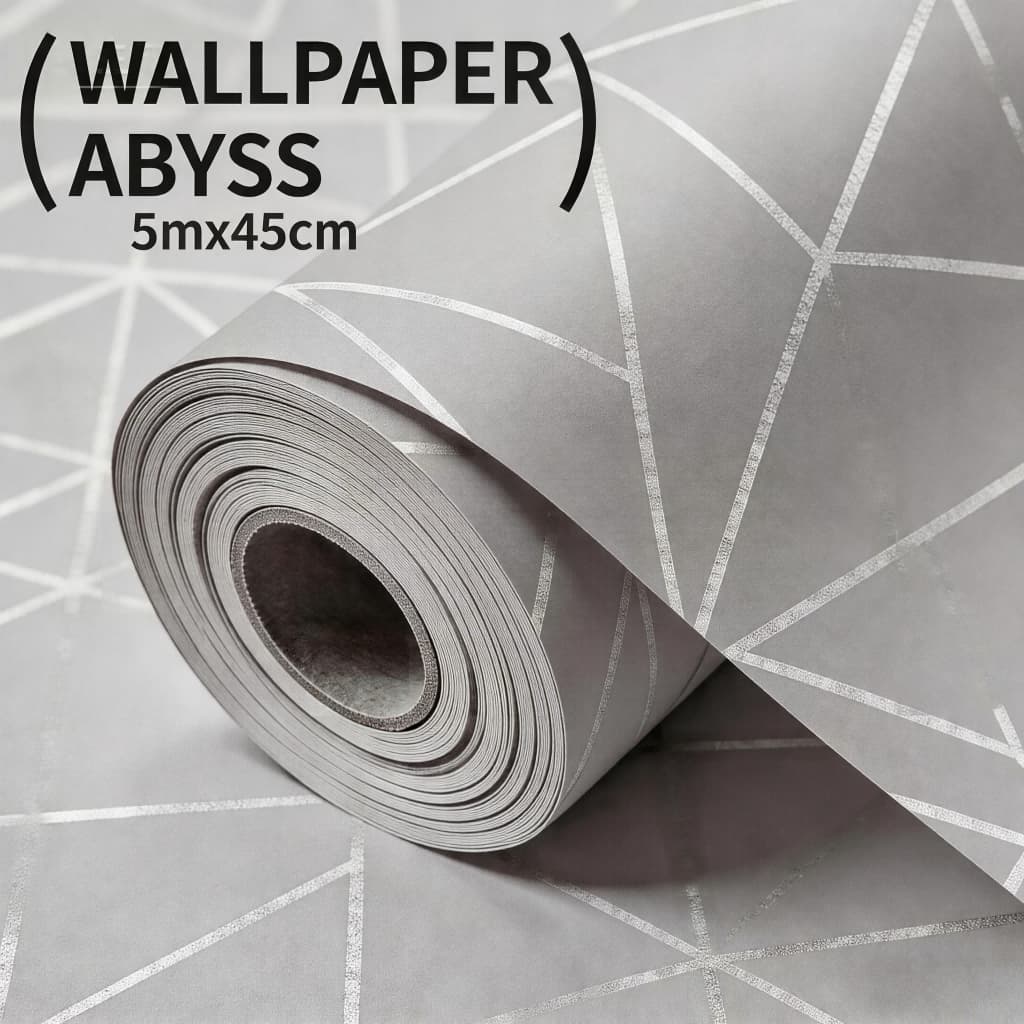 Papel de Parede Zara Cinza linha Prata 5 METROS x 45CM Adesivo Autocolante para Sala, Quarto