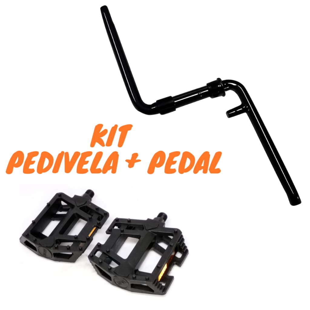 Kit Pedivela Monobloco 165mm + Pedal Plataforma Nylon Resistente