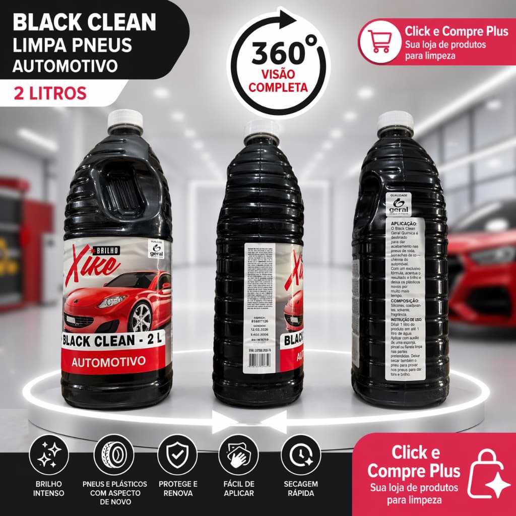 Revitalizador de Plásticos e Pneus! - Black Clean Automotivo 2L