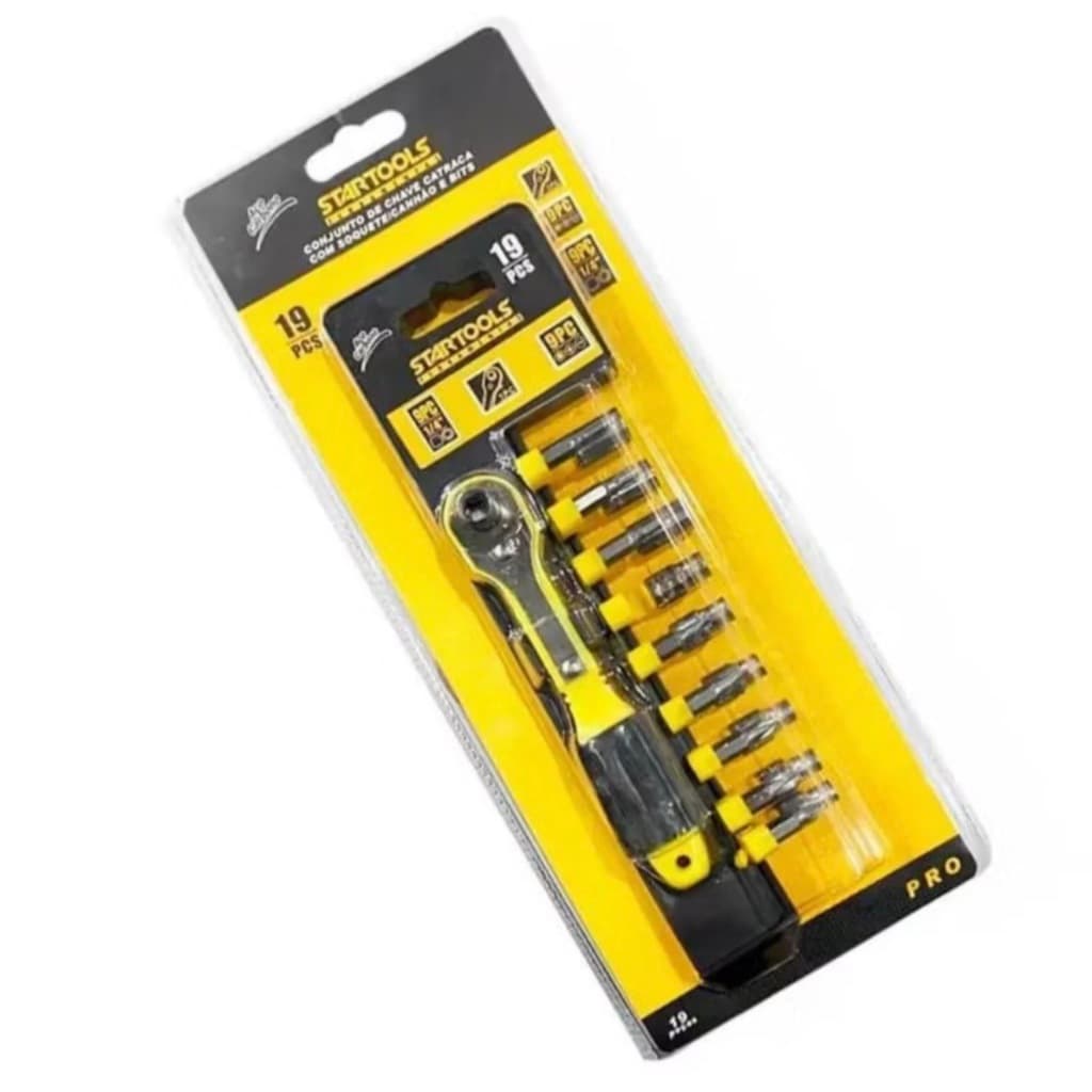 Chave catraca Kit com soquete e bits 19 peças startools