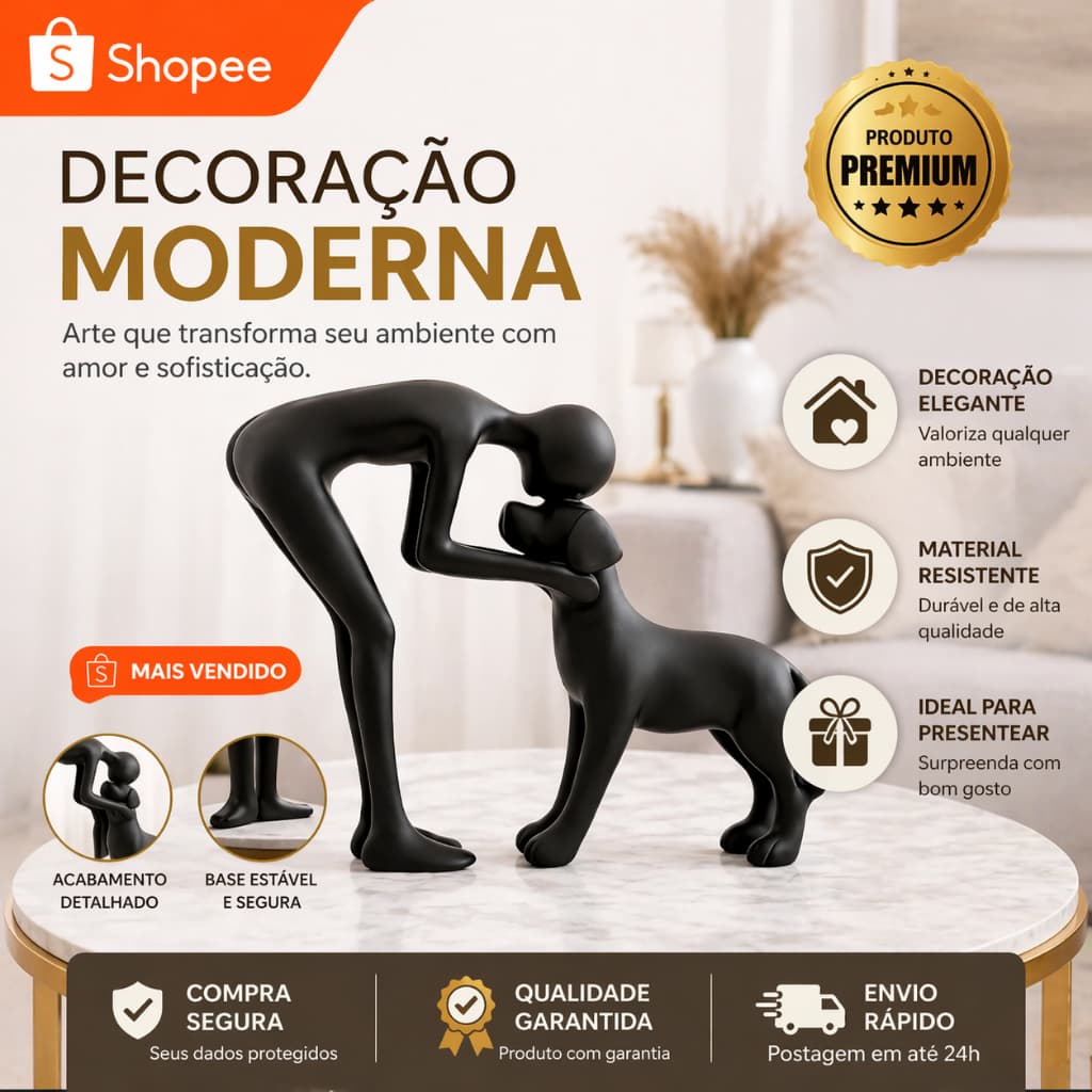 Estátua Cachorro Decoração De Pet Escultura Para Sala