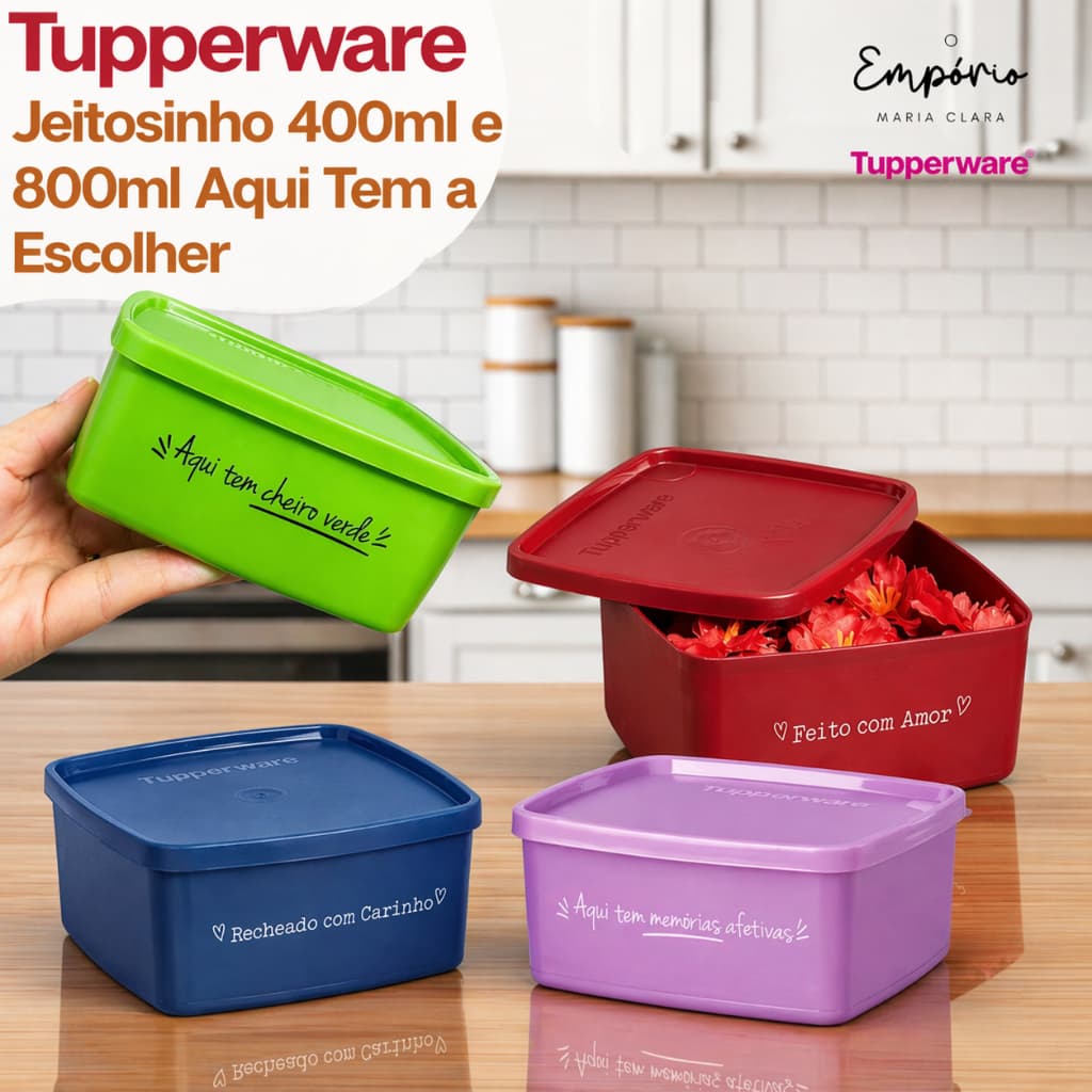 Tupperware Jeitosinho 400ml e 800ml Aqui Tem