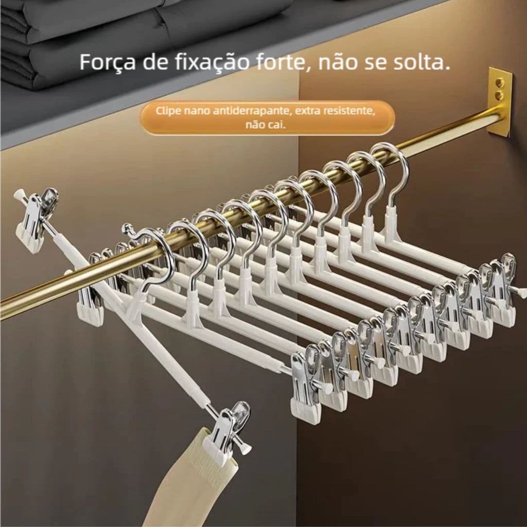 Clip de Cabide Metal Cromado Primeiro Nível, Perfeito para Bermudas, Calças e Vestidos PROMOÇAO!