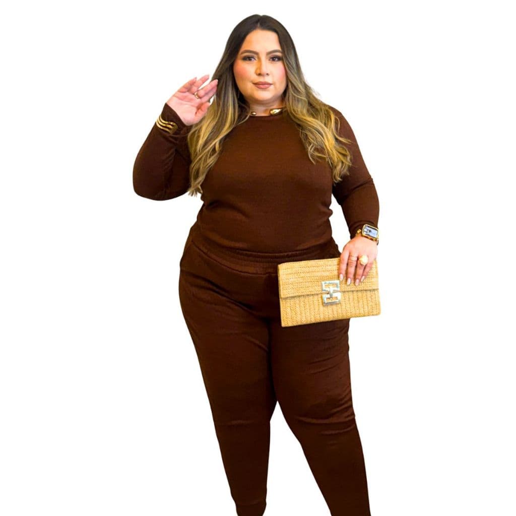 🔥 MAIS VENDIDO 🔥 Conjunto Lanzinha Plus Size Feminino Quentinho | Não Marca | Com Bolsos | Promoção