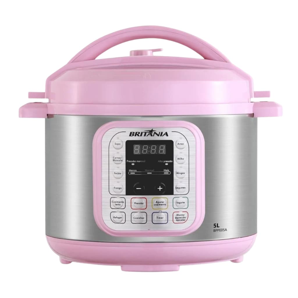 Panela de Pressão Rosa Britânia 5L Digital 11 Funções BPPE05