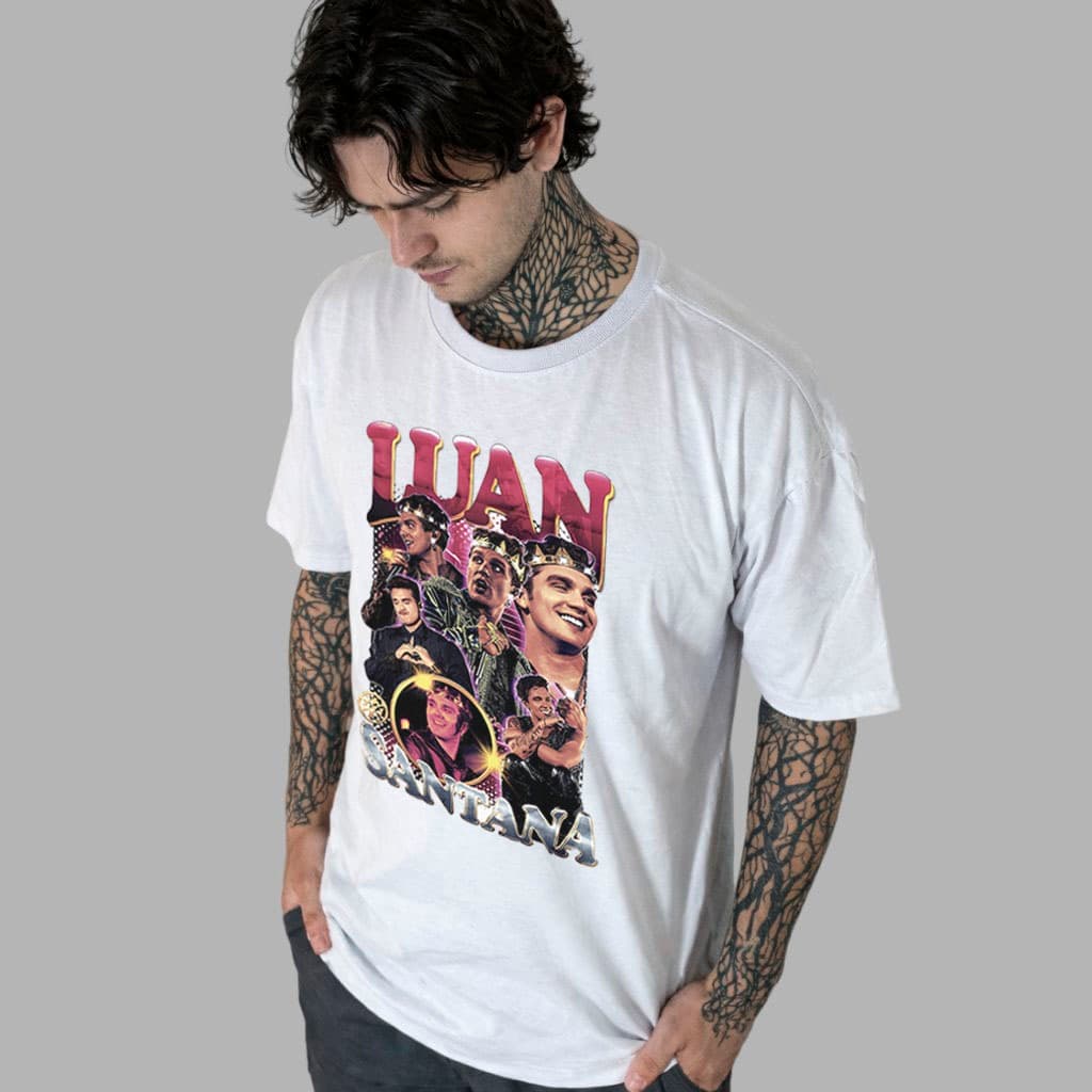 Camiseta Estampada Cantor Luan Santana - Camisa 100% Algodão Unissex Macia Qualidade Premium