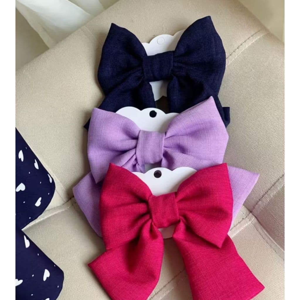 Laço de Linho Infantil Kit 12 Unidades Presilha de Cabelo Feminina Bebê Menina Boutique