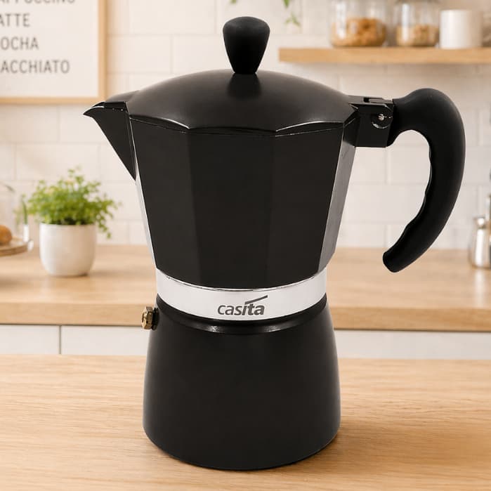 Cafeteira Italiana Aluminio Preto de 9 Xicaras 450ml