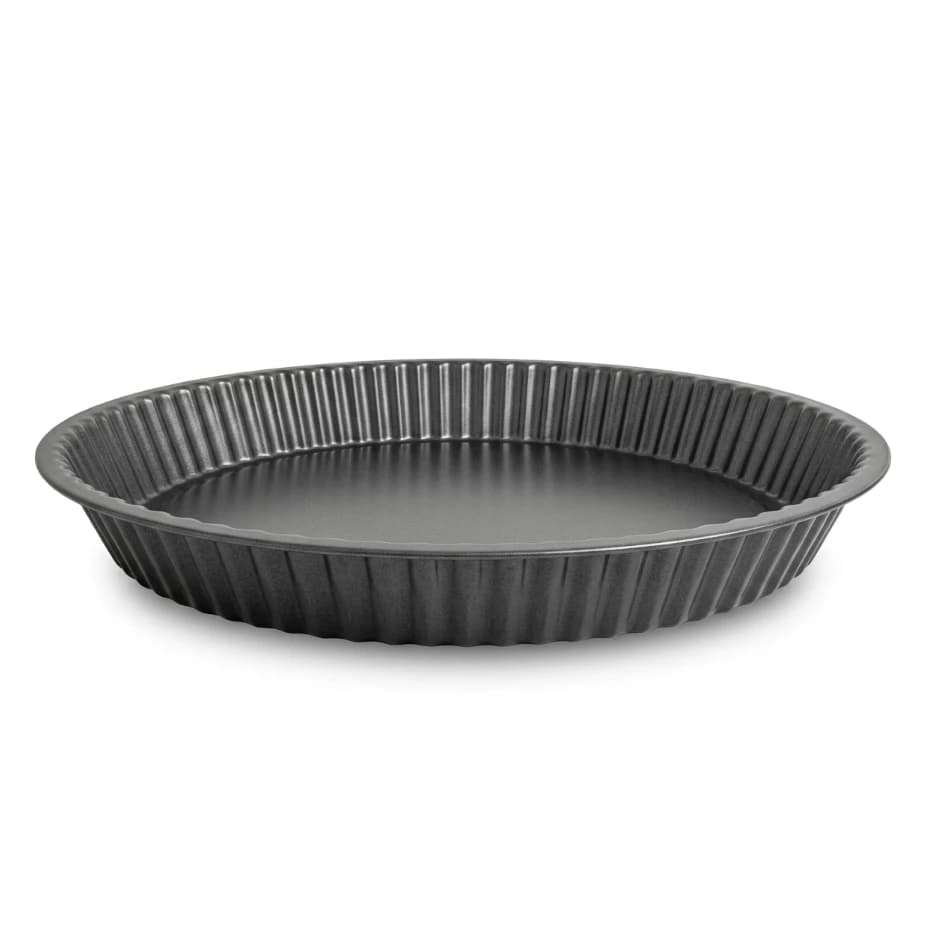 Forma Redonda 30cm Assadeira Antiaderente Bolo Torta Quiches Borda Canelada