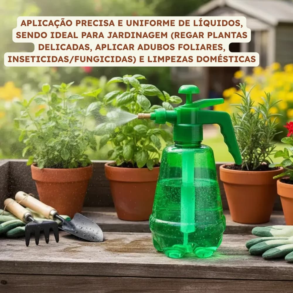 Pulverizador Manual 1,6 Litros Spray 2 Jatos Bico Ajustável Pressão Borrifador de Plástico Jardim Plantas Kit Conjunto