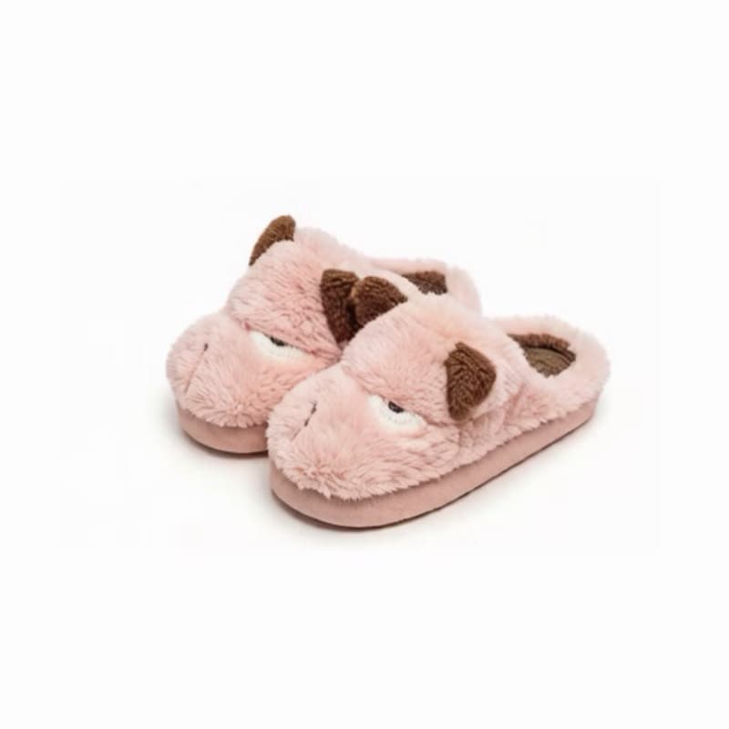 Pantufa Ursinho Bravo Peluciada Quentinha E Macia Solado AntiDerrapante Frio