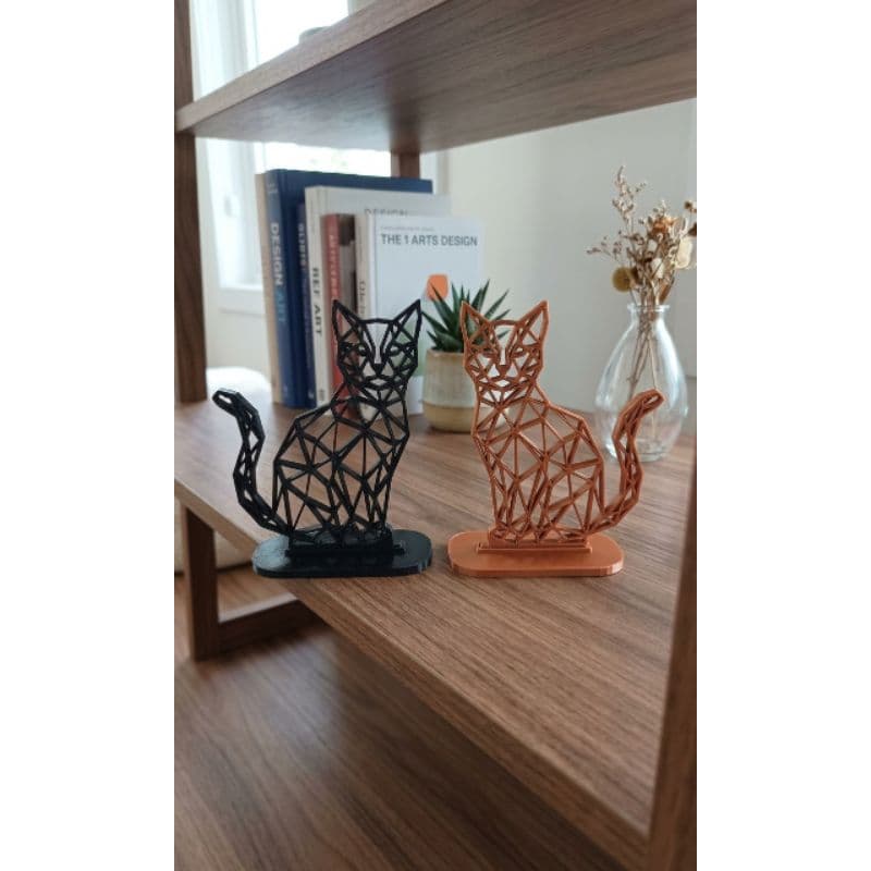 Gato Geométrico 3D – O Toque Moderno que sua Decoração Precisa! 🐾