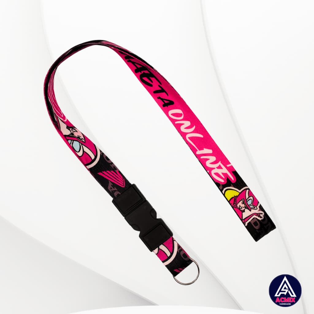 Cordão Pescoço Moto Honda com Engate Rápido Chaveiro A Mãe tá On Pink