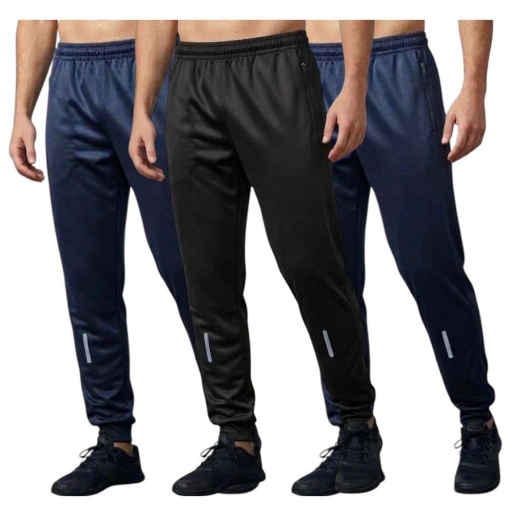Kit Com 3 Calças Adulto Jogger  Premium Slim Fit Masculina Adulta com Bolso Zíper Flanelada