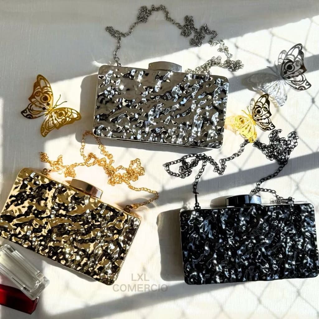 Bolsa Feminina Metálica Transversal de Ombro de Metal WT188-88