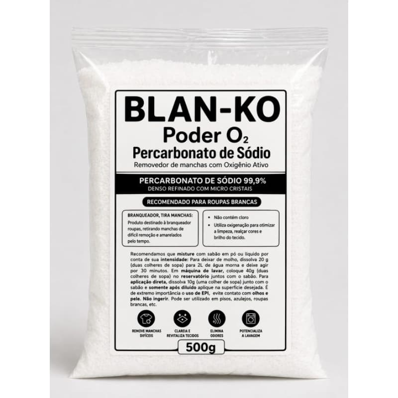 Blan-Ko Multiuso Limpeza para Lavagem de Roupas Dia a Dia Branco e Mais Branco 500G a 5Kg