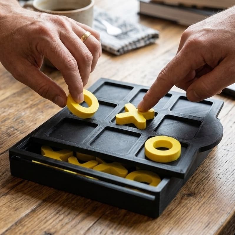 Jogo da Velha 3D com Caixa Tabuleiro - Brinquedo Educativo - Lembrancinha Aniversário -Personalizado