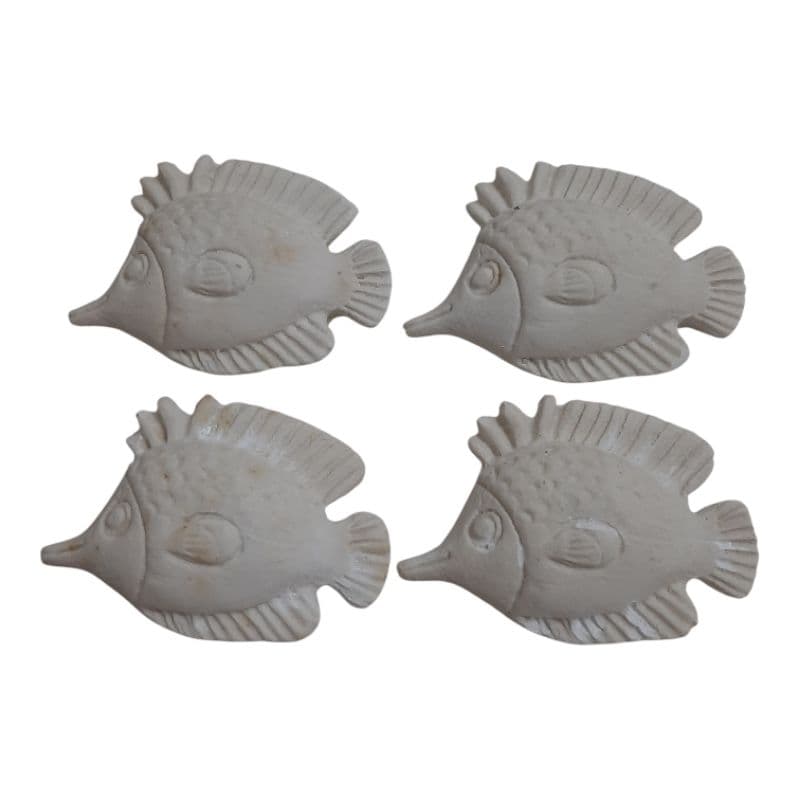 kit 4 un aplique Resina Peixe Mar para Artesanato e Decoração