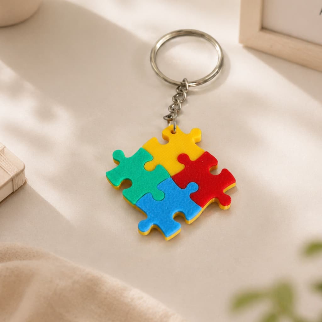 Chaveiro consciência Autismo Quebra Cabeça TEA,