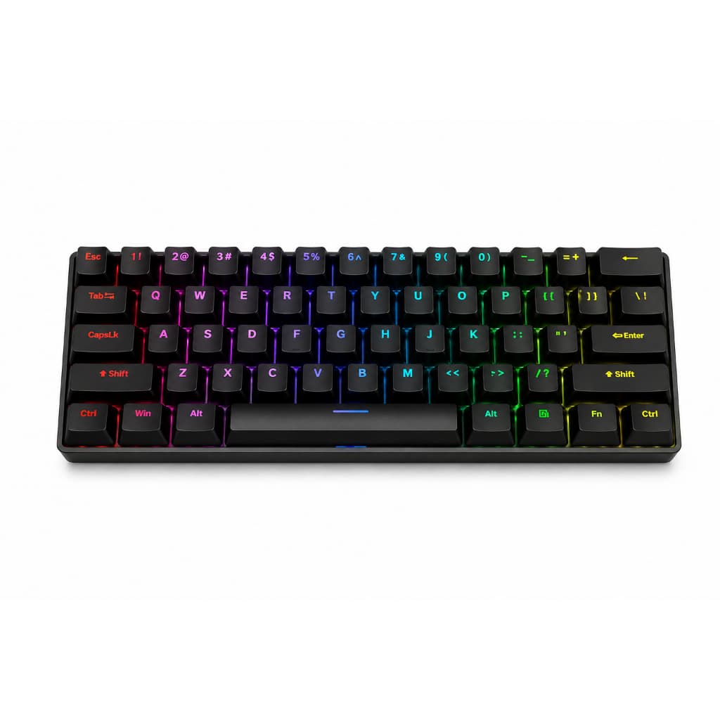Teclado Mecânico Gamer RGB 60% 61 Teclas USB-C Compacto Para PC H61K