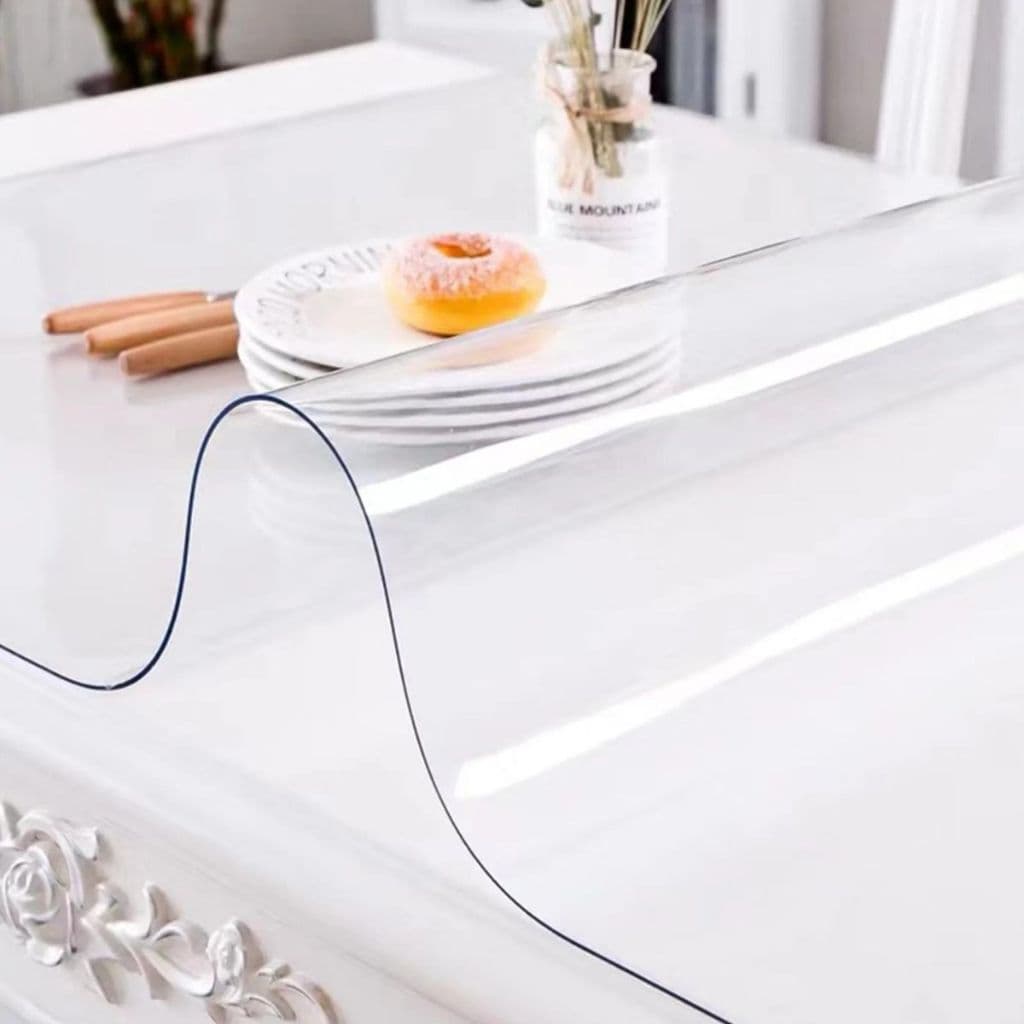Toalha de Mesa Transparente Impermeável 0.80mm Plástico Pvc Cristal Grosso Vários Tamanhos